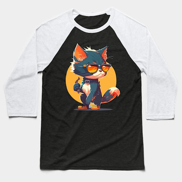 Cat Wonder Baseball T-Shirt by vamarik